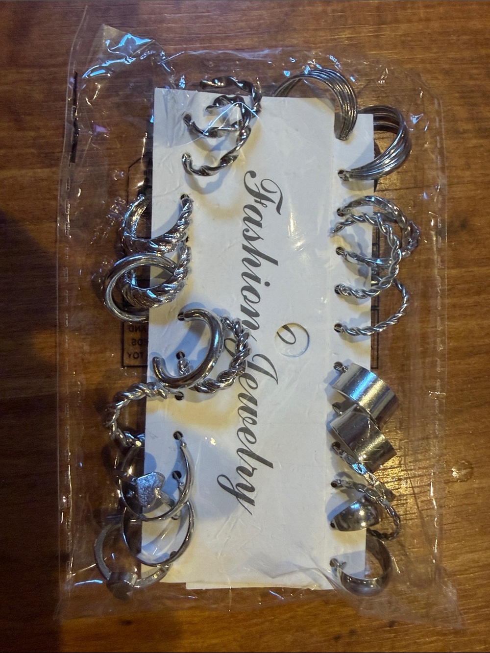 Silver Fashion Jewelry Hoop and Cuff Earring Set - Women Accessories -12 earring